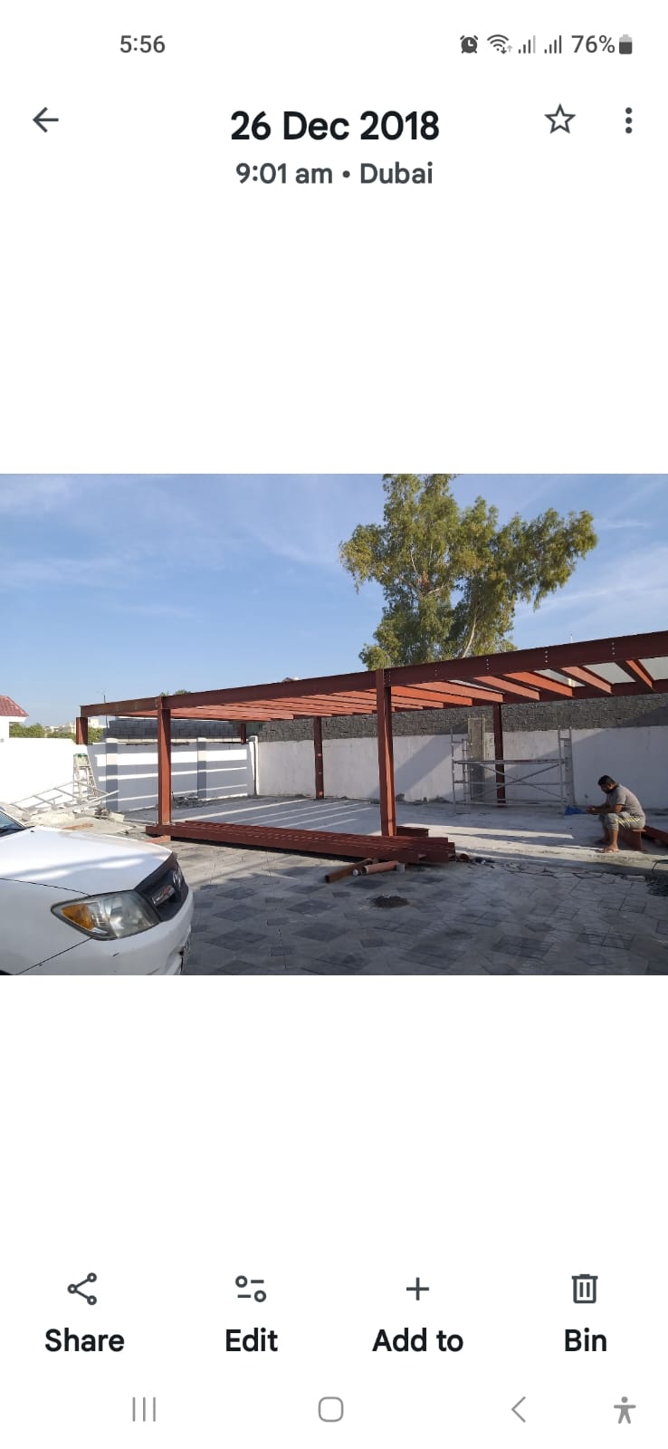 Villa Steel Carport - Before / Structure Frame